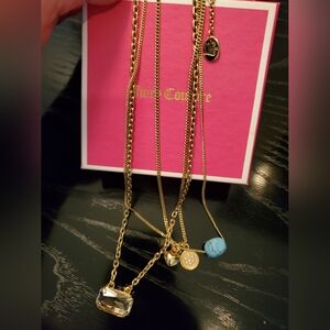 NWT NIB JUICY COUTURE MULTI CHAIN NECKLACE ADJUSTABLE